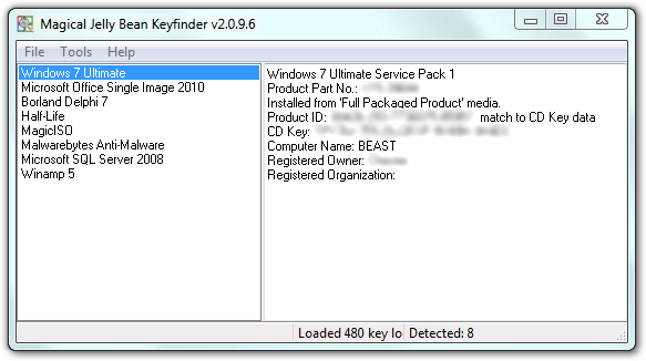 Herramientas gratis para Windows: KeyFinder